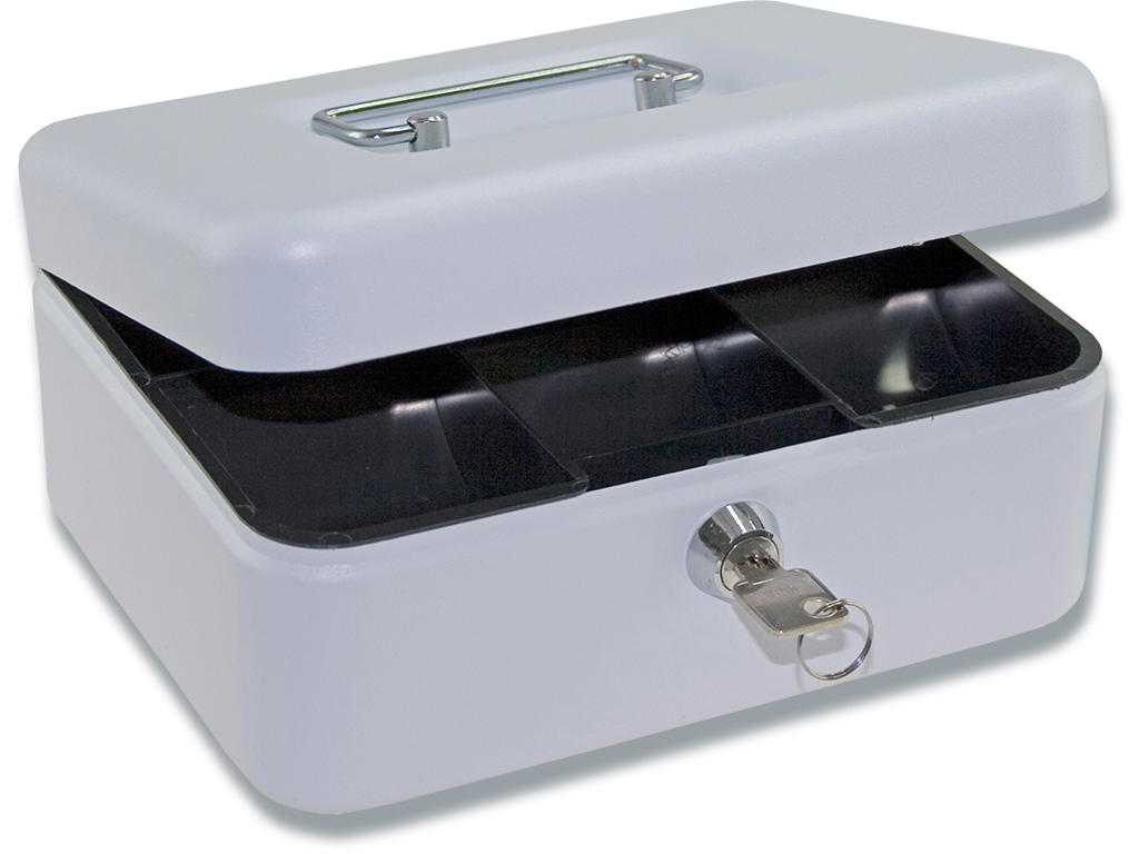 Pengekasse, 9x16x20 cm, 6 rums møntbakke, Hvid, BNT Office 