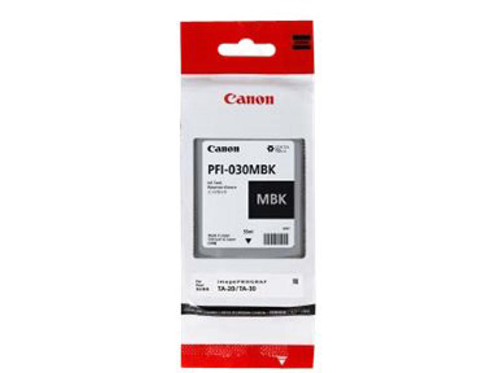Blækpatron, 1 stk, Mat Black-mat sort, 55 ml, Canon PFI-030MBK