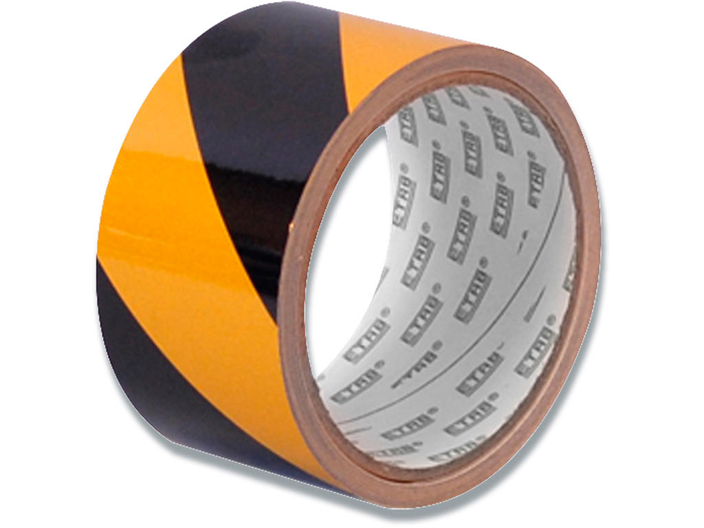 Gulvmarkering, Advarselstape, Gul-sort, 1 rulle, Roliba 