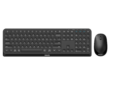 Philips 4000 series SPT6407B/00 tastatur Mus inkluderet Hjem RF trådløs + Bluetooth Sort