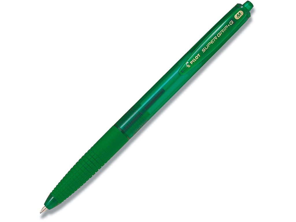 Kuglepen, 1.0 mm, 0.27 mm, Grøn, Pilot Super Grip G Medium BPGG-8R-M-G