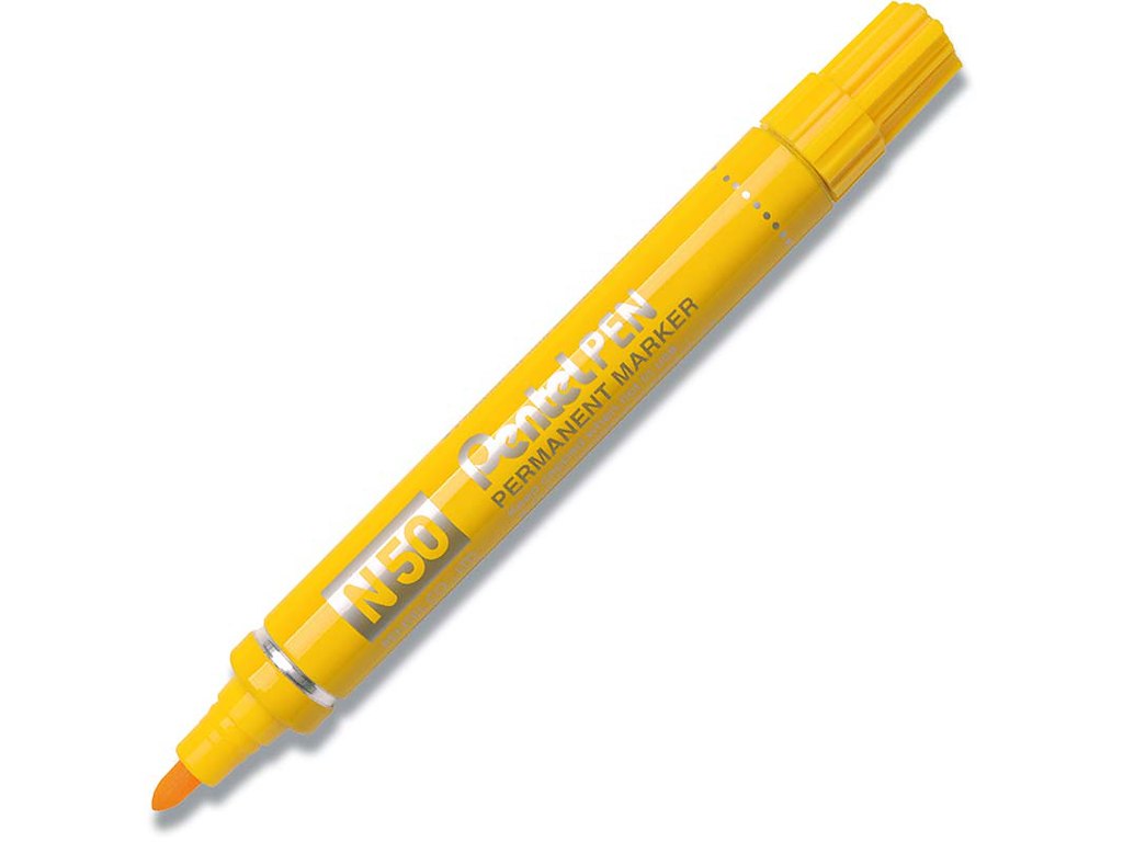 Marker, Rund spids, 2 mm, Gul, Pentel N50-GE