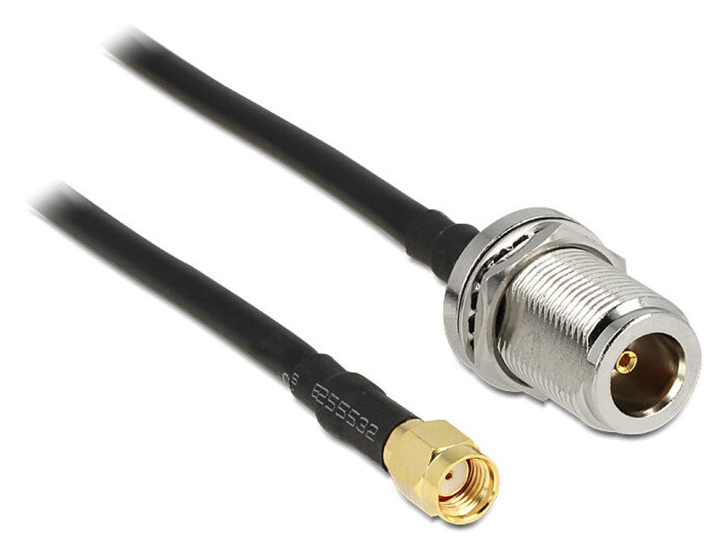 DeLOCK 88845 koaxial kabel 1,5 m Sort