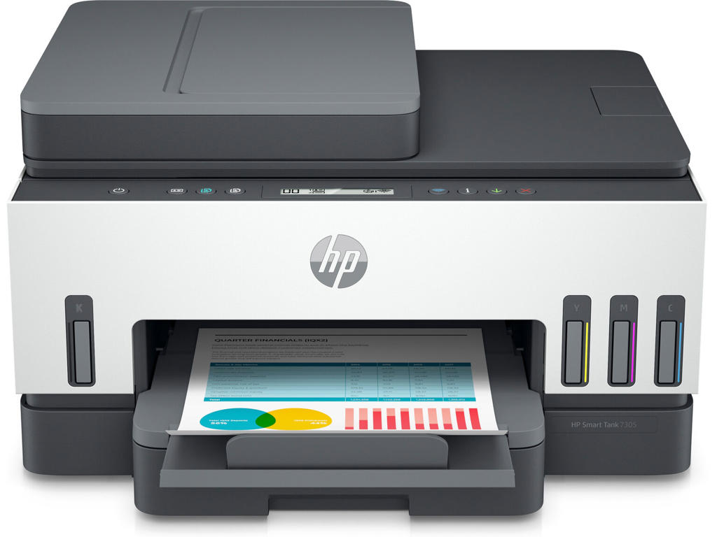 HP Smart Tank 7305 Trådløst All-in-One Farve Printer, Tosidet print; Kopimaskine, scanner