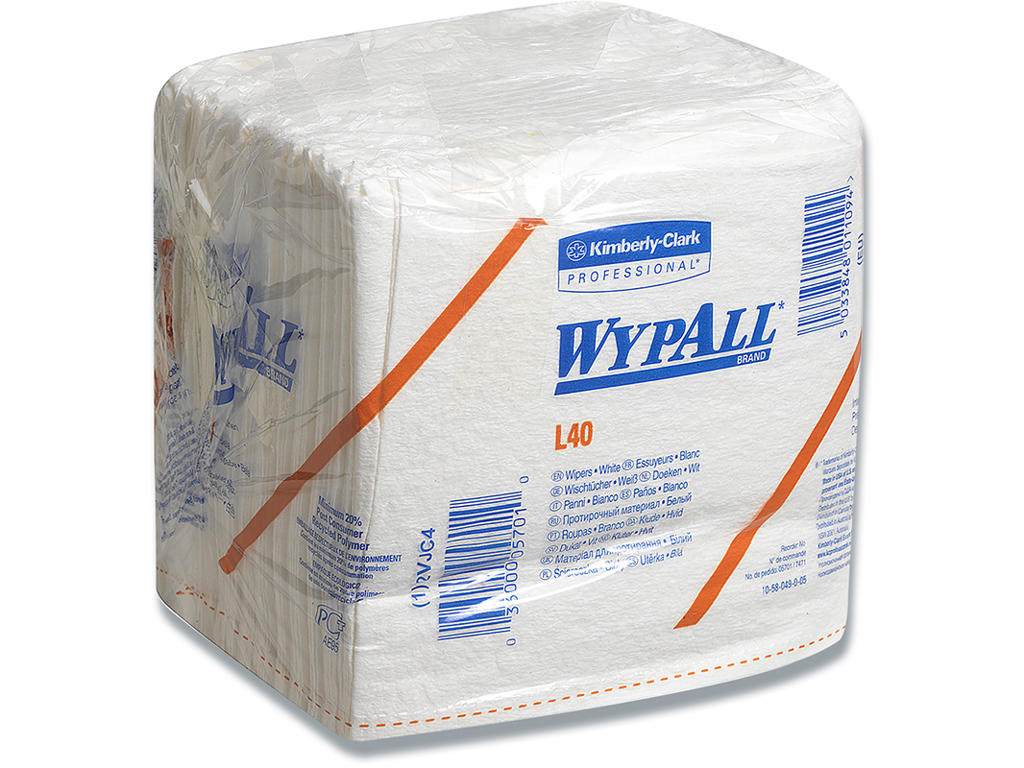 Aftørringsklud, Industri, 1x85 g/m², 56 klude, Kimberly-Clark WyPall L40