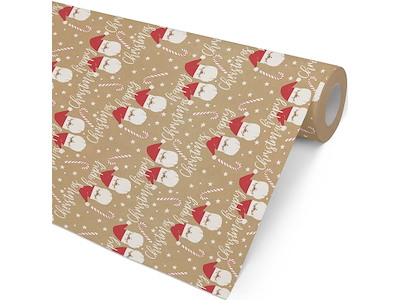 Gavepapir, Juletid, Kraft, 57 cm, 154 m, Hedlunds