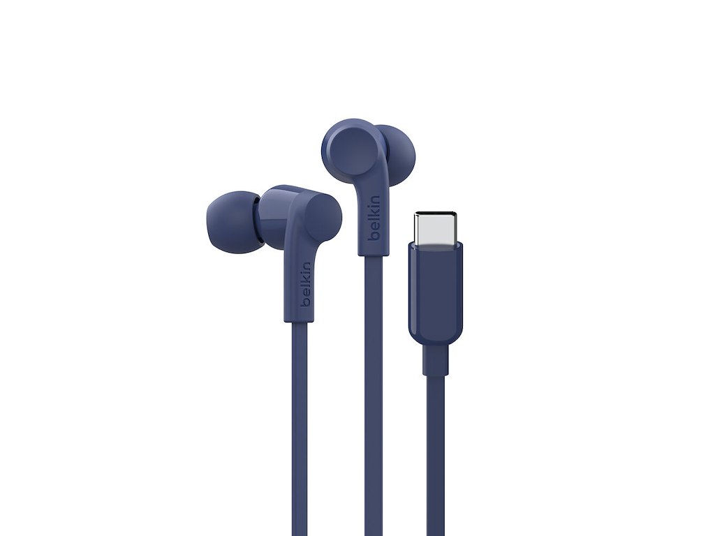 Belkin SoundForm Headset Ledningsført I ørerne Musik/hverdag USB Type-C Blå