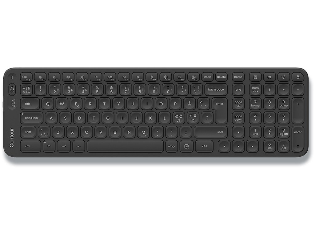 Tastatur, Trådløs, Mid-Size, Med numerisk tastatur, Sort, RollerMouse Balance Wireless