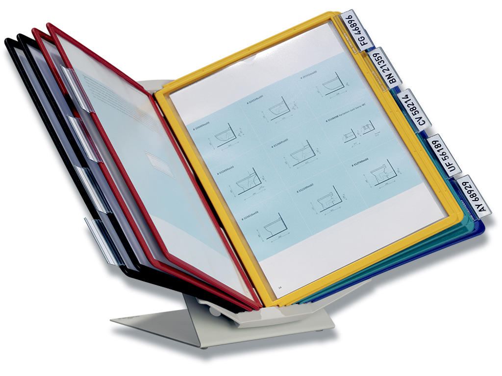 Registersystem, Bord-vægmodel, Til 10 lommer (incl.), A4, Durable VARIO PRO 10