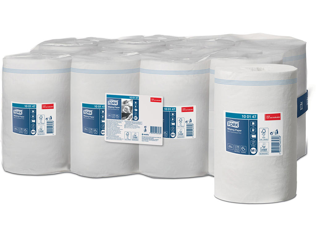 Aftørringsrulle, Centertræk, 1 lag, 110m, 11 ruller, Tork Standard Mini M1