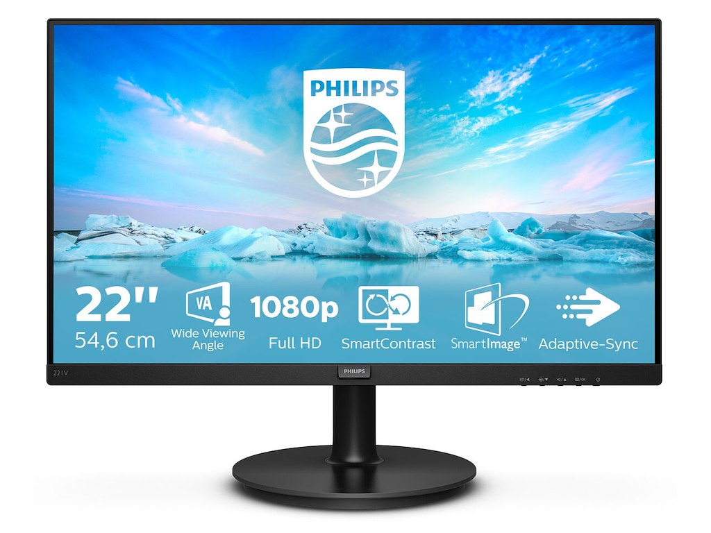 Philips V Line 221V8/00 computerskærm 54,6 cm (21.5") 1920 x 1080 pixel Fuld HD LED Sort