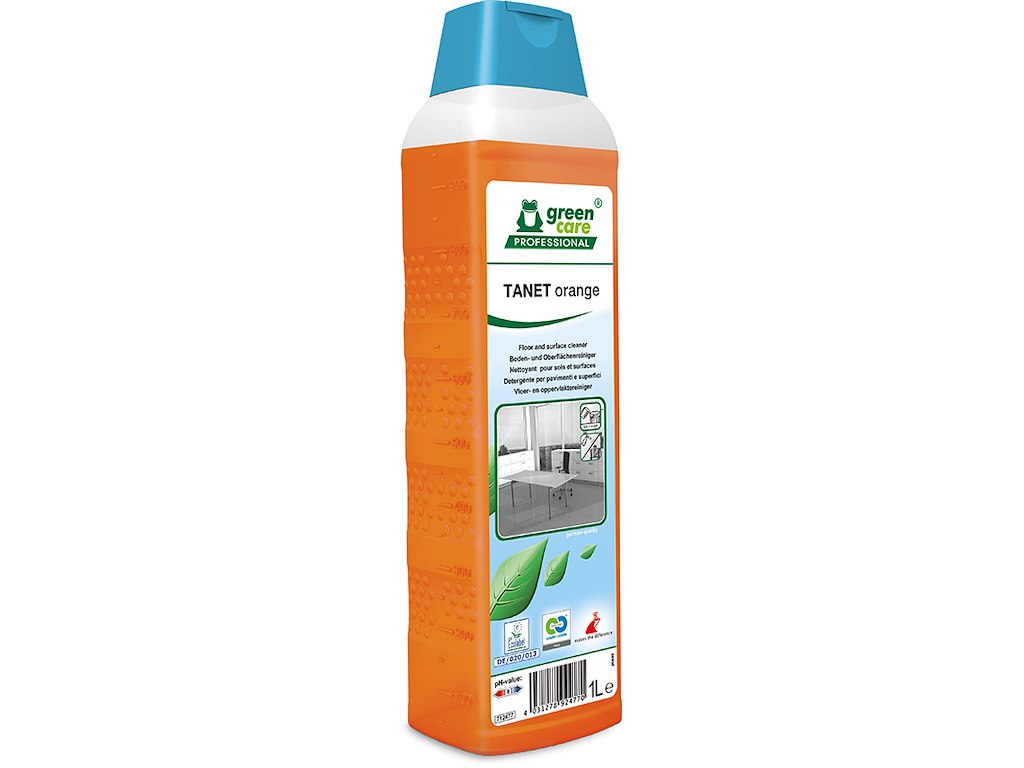 Gulvrengøring, Uden voks, Med farve, Med parfume, 1 liter, Green Care Tanet Orange