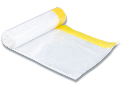 Affaldspose, Med snøreluk, 20 liter, 17 micron, Transparent, 1 rulle, 20 poser pr rulle, Abena