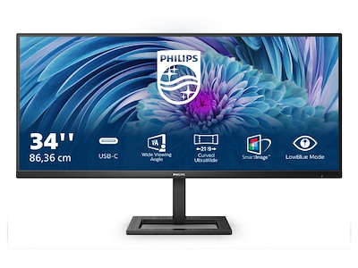 Philips E Line 346E2LAE/00 computerskærm 86,4 cm (34") 3440 x 1440 pixel Wide Quad HD LCD Sort