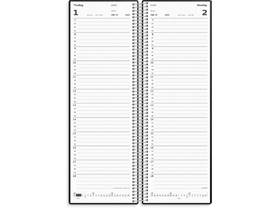 Kalender, 2027, Notering, 1 dag pr. side, Sort, Mayland