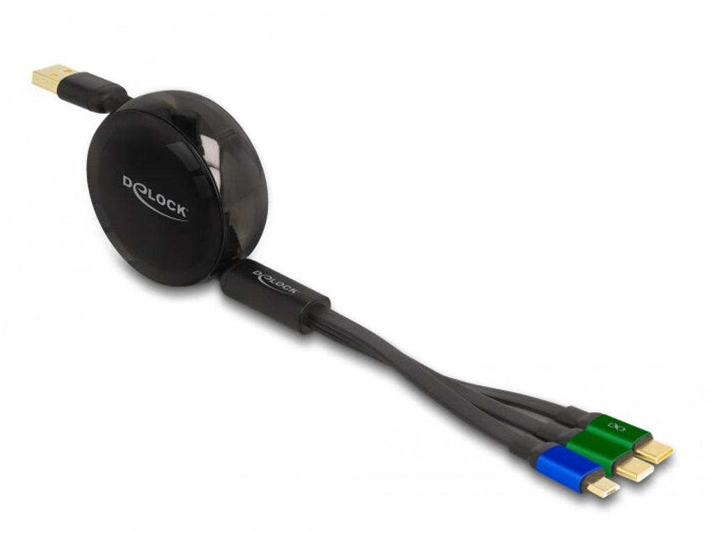 DeLOCK 85359 USB-kabel USB 2.0 1,13 m USB A USB C/Micro-USB B Sort, Grøn, Blå