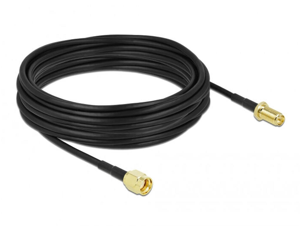 DeLOCK 90465 koaxial kabel LMR100 10 m RP-SMA Sort