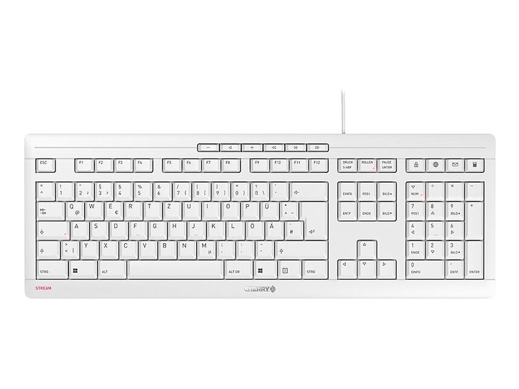 CHERRY STREAM tastatur Kontor USB QWERTZ Tysk Hvid