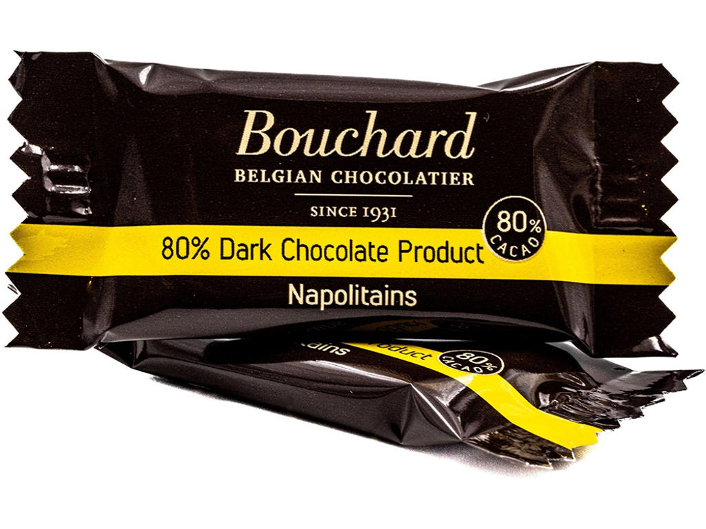 Chokolade, Mørk 80%, 5 g pr stk, 200 stk, Bouchard