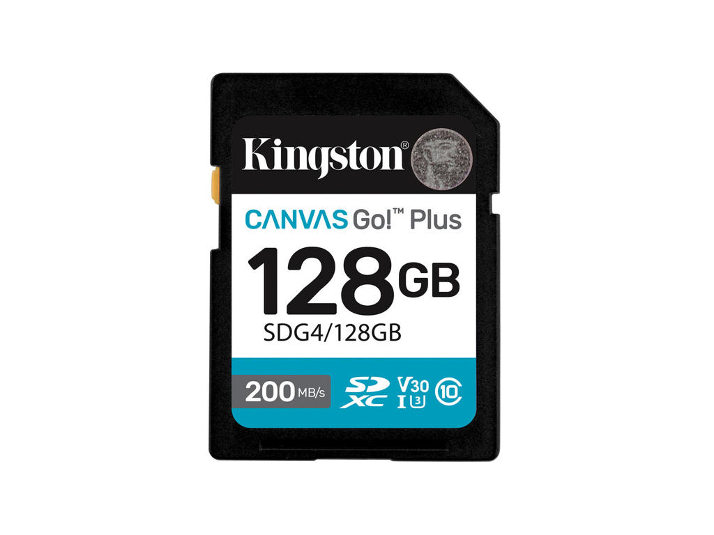 Kingston Technology Canvas Go! Plus 128 GB SDXC Canvas Go Plus Gen4 200 MB/s C10 UHS-I U3 V30