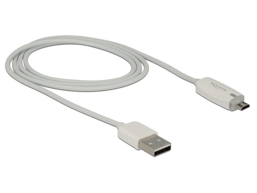 DeLOCK 1m USB 2.0 USB-kabel USB A Micro-USB B Hvid