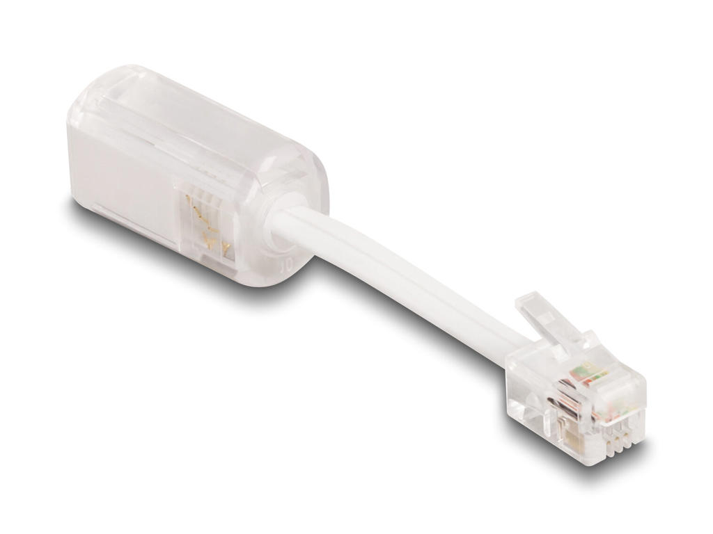 DeLOCK 88170 kabel kønsskifter RJ10 Transparent, Hvid
