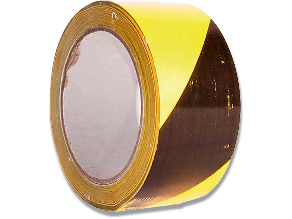 Gulvmarkering, Advarselstape, Gul-sort, 1 rulle, 