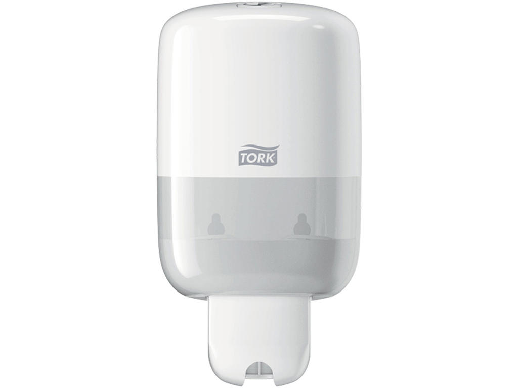 Dispenser, Til flydende sæbe, Trykknap, Hvid, 475 ml refill, Tork Mini S2