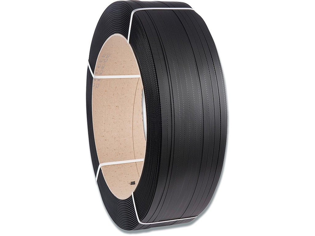 Strapbånd, PP, sort 12,7x0,73mm Ø406mm 2000m 230kg træk