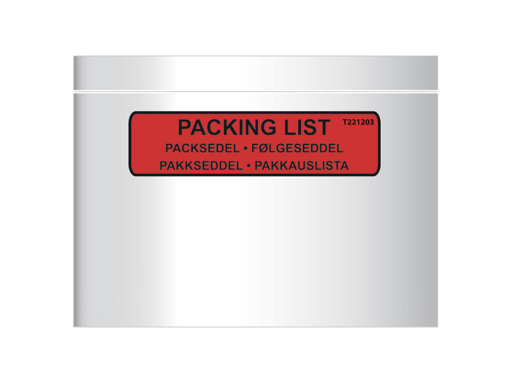 Følgeseddellommer, ''Følgeseddel'' på 5 sprog, C6, 1000 lommer, BNT Docustick Value Range