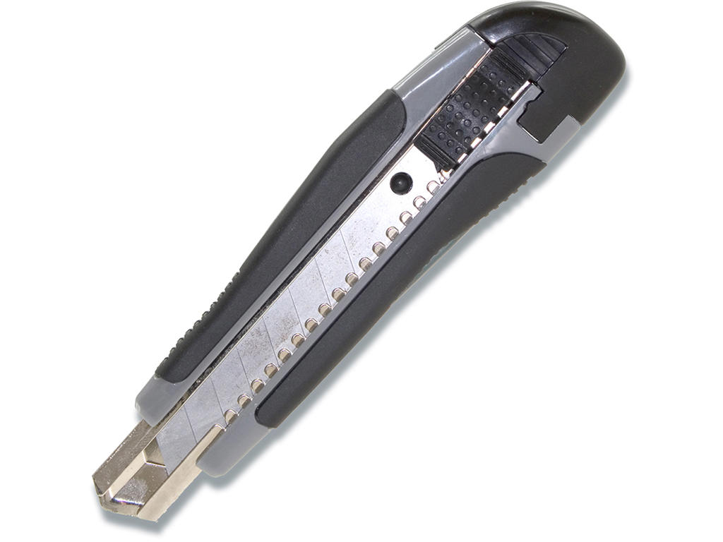 Hobbykniv, Klinge bredde: 18 mm, Plast, Sort-grå, BNT Office Soft-Cut Luksus