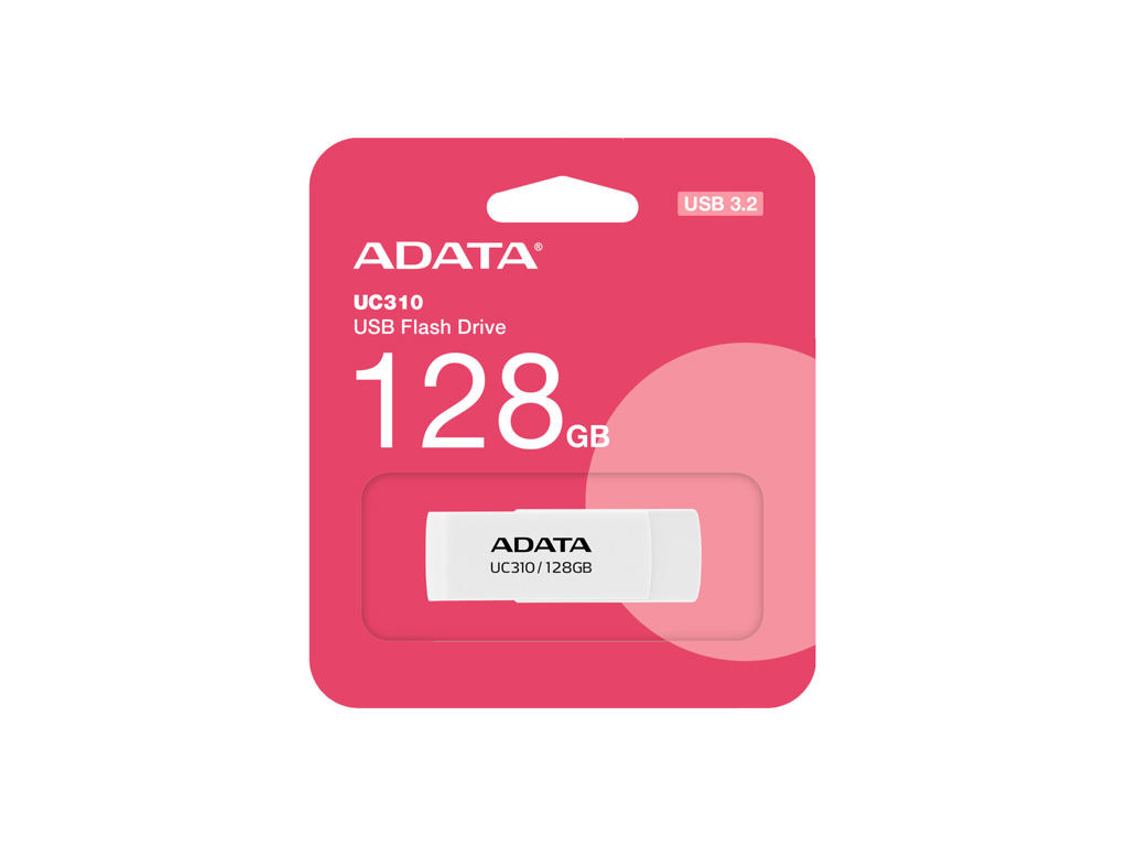 ADATA UC310 USB-nøgle 128 GB USB Type-A 3.2 Gen 1 (3.1 Gen 1) Hvid