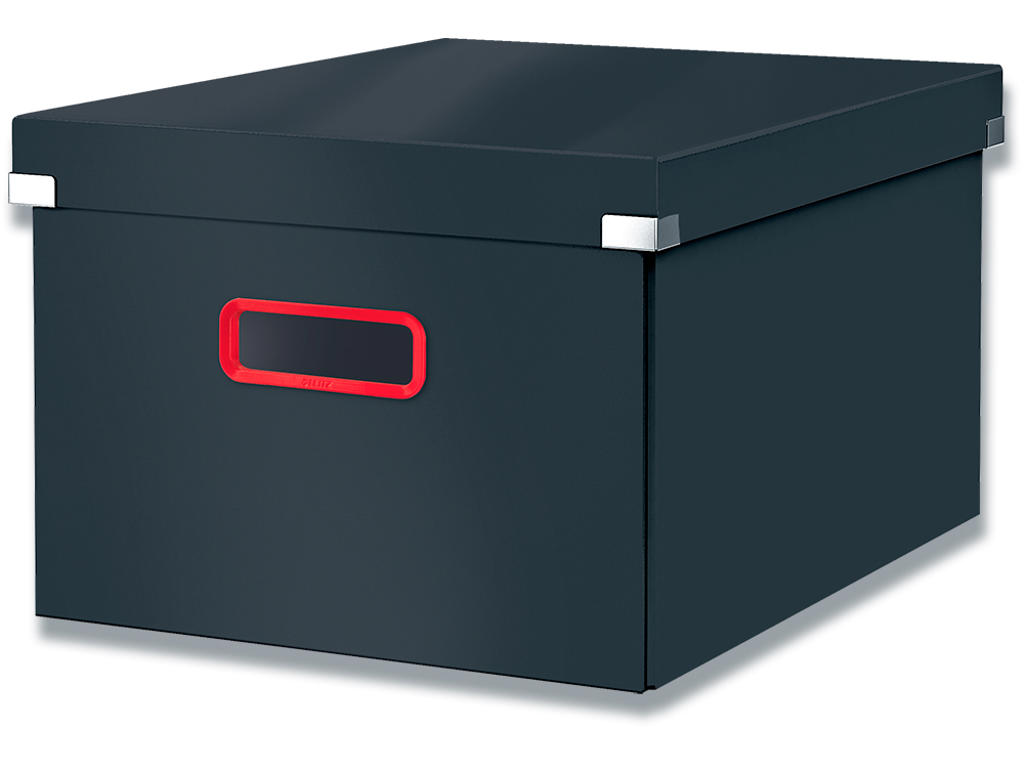 Opbevaringsboks, Medium A4, Med håndtag, Fløjlsgrå, Leitz Click & Store Cosy 
