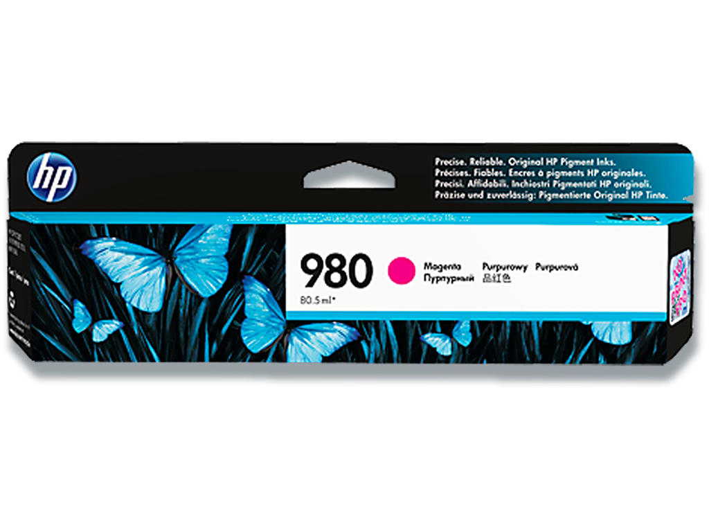 Blækpatron, 1 stk, 6.600 sider, Magenta-rød, HP 980