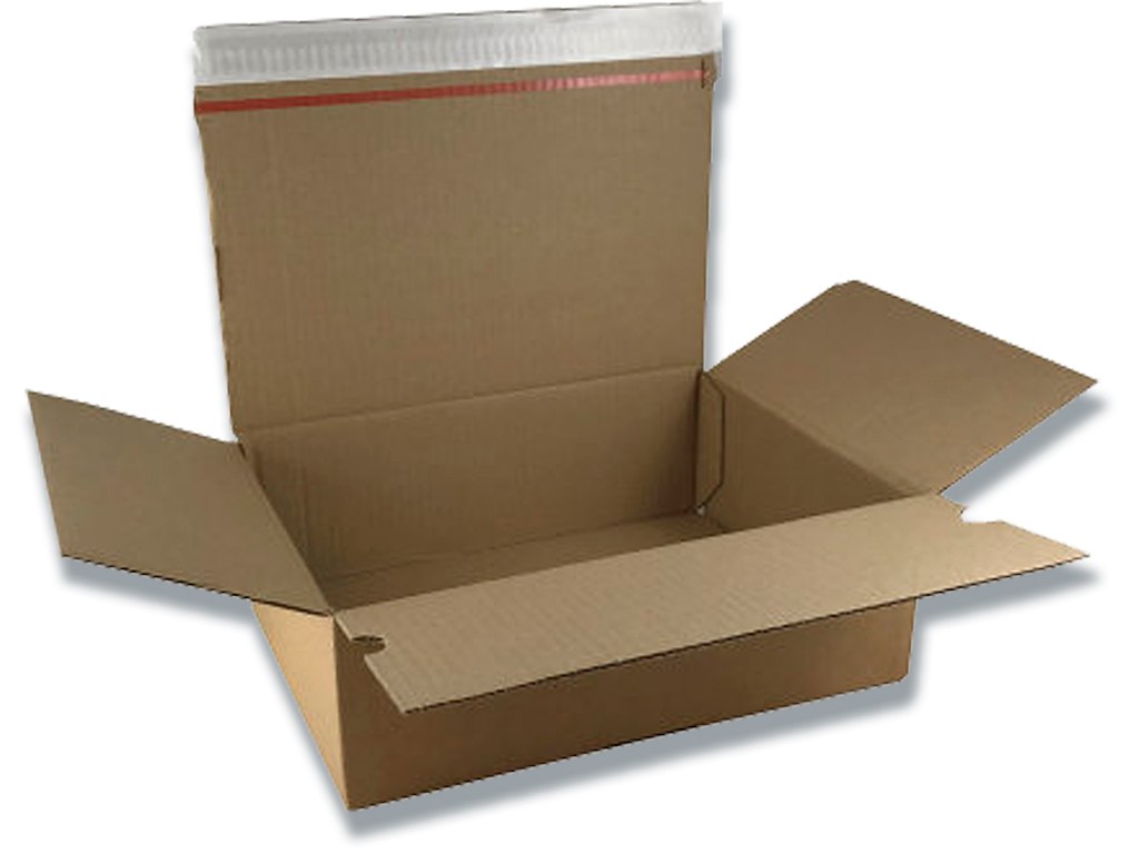 Forsendelsesæske, Brun, 213x153x109mm, Klæbestrimmel og tearstrip