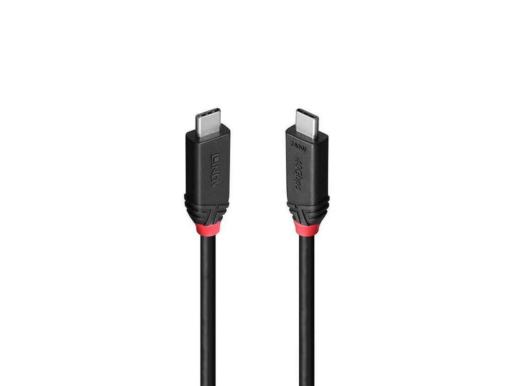 Lindy 37000 USB-kabel USB4 Gen 3x2 0,5 m USB C Sort
