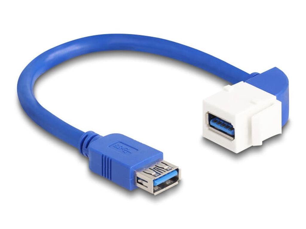DeLOCK 86964 USB-kabel USB 3.2 Gen 1 (3.1 Gen 1) 0,2 m USB A Blå, Hvid