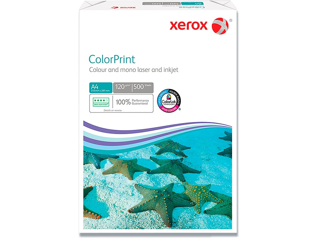 Kopipapir - hvidt, A4, 120 g/m², 500 ark/pakken, Xerox Colorprint 