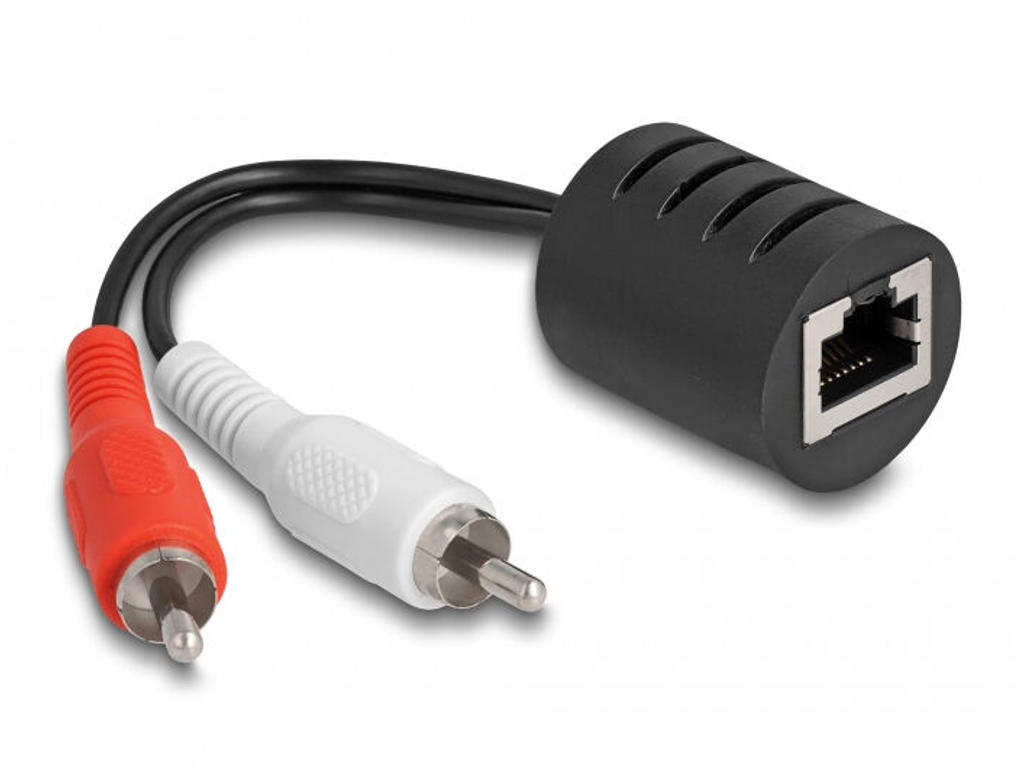 DeLOCK 87857 lydkabel 2 x RCA RJ-45 Sort, Rød, Hvid