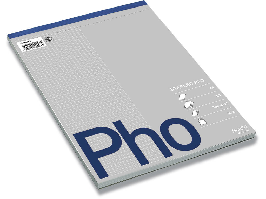 Papirblok, Kvadreret, A4, 5 blokke, Bantex Telefonblok 