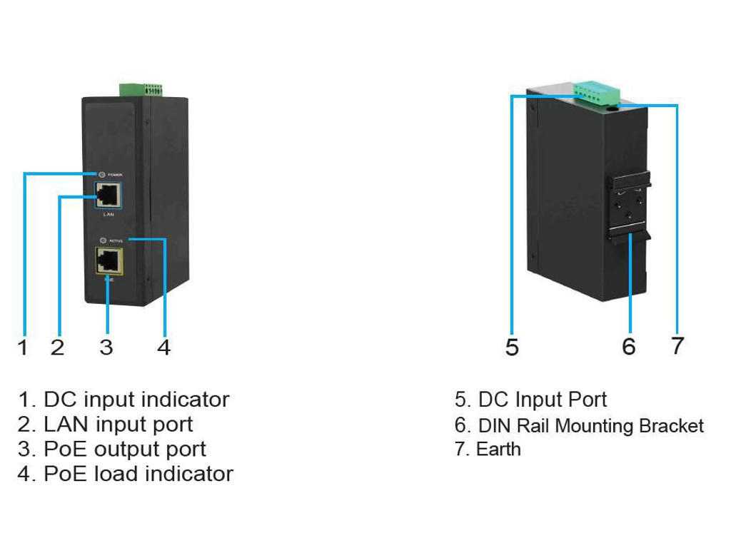Microconnect POEINJ-30W-IND PoE adapter