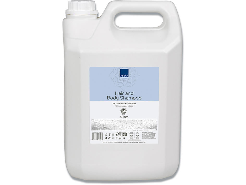 Shampo, Hår Krop, Uden farve og parfume, 5000 ml, Abena