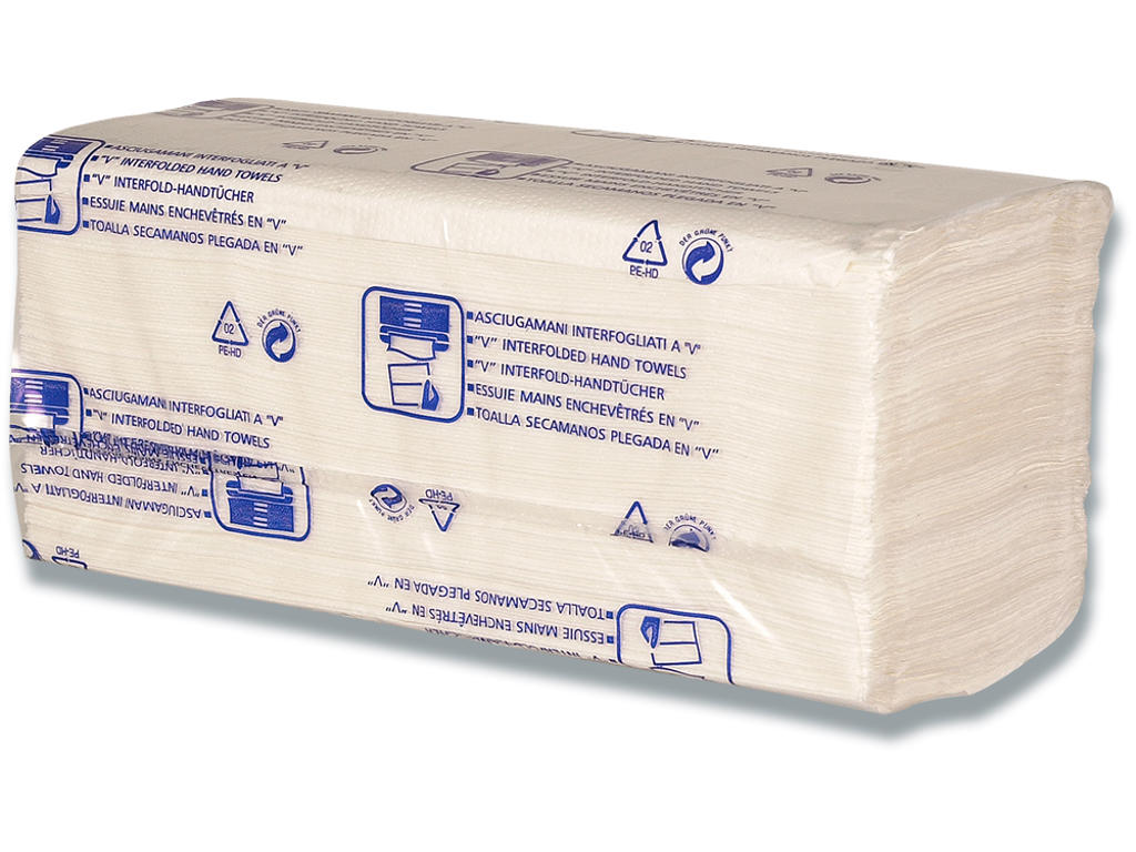 Håndklædeark, 2 lag, V-fold, 3800 ark, Care-Ness Excellent 