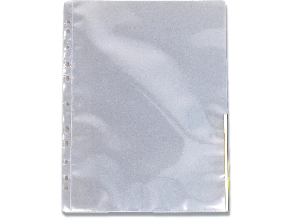 Plastlomme, A4, Åben top og halvt ned af højre side, 0.105 mm, 100 stk, Esselte Signal Hvid