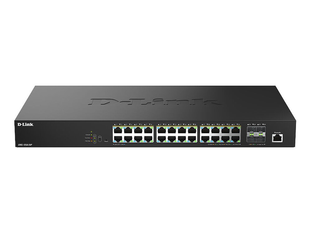 D-Link DMS-1250-28P/E netværksswitch Administreret L2 2.5G Ethernet (100/1000/2500) Strøm over Ethernet (PoE) Sort