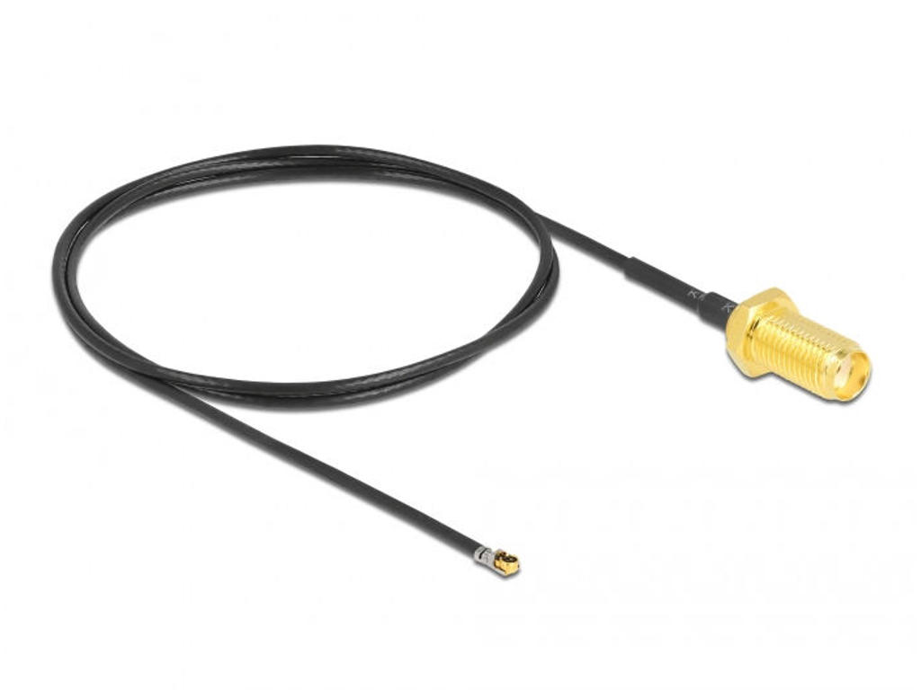 DeLOCK 12666 koaxial kabel 0,5 m SMA MHF 4L LK Sort