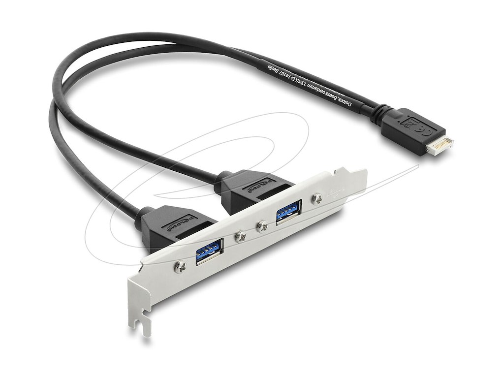DeLOCK 67346 USB-kabel 0,355 m USB E 2 x USB A Sort