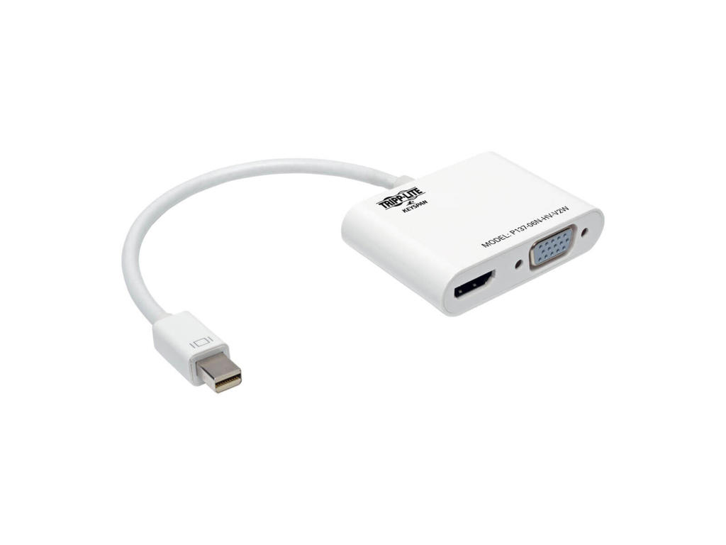 Tripp Lite P137-06N-HV-V2W videokabel adapter 0,2 m Mini-DisplayPort HDMI/VGA Hvid