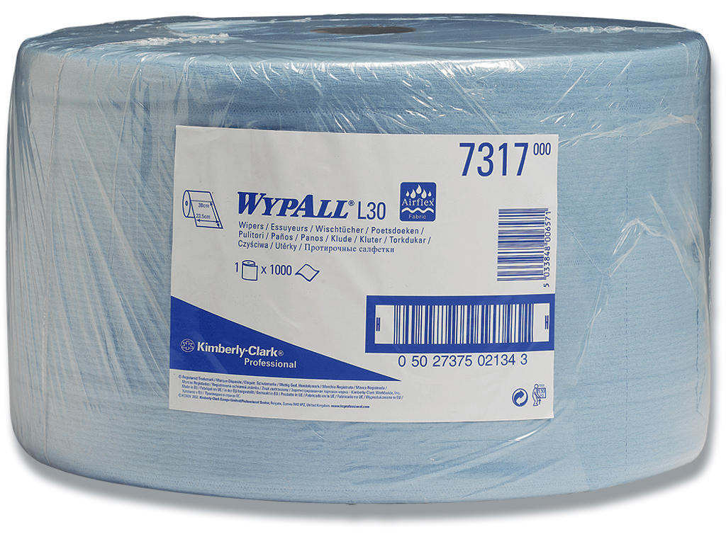 Aftørringsrulle, Udvendig oprulning, 2 lag, 1 rulle, Kimberly-Clark WyPall L20