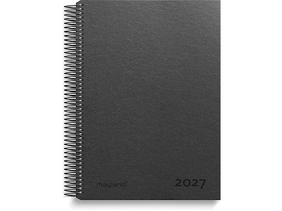 Kalender, 2027, Time, 1 dag pr. side, Sort, Mayland